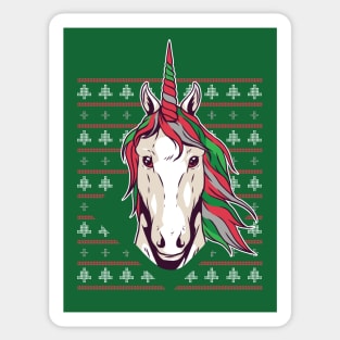 Unicorn Ugly Christmas Sweater Sticker